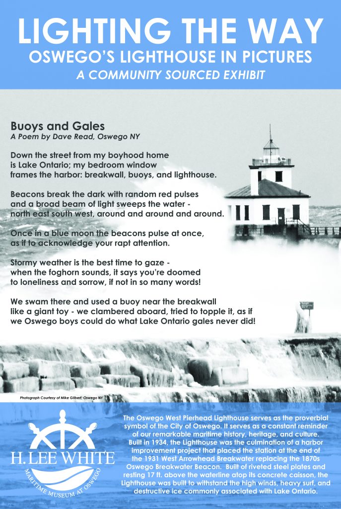 Buoys and Gales, poster of Dave Read poem used by H. Lee White Museum